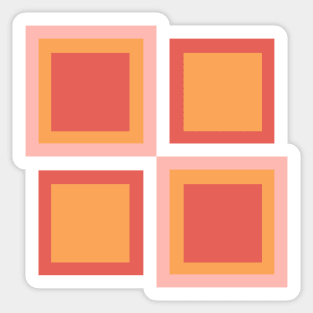 Pink and orange checker tile Sticker